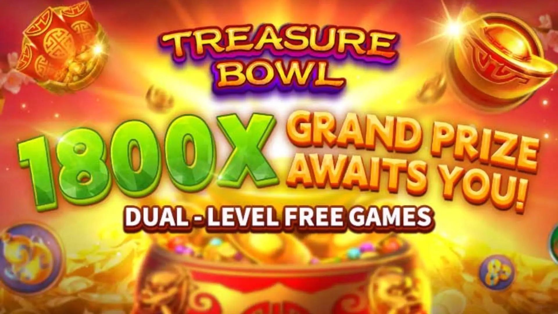 Multiplicadores Treasure Bowl 55jogar - 7777x Máximo com Tigela Dourada